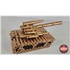 Image 4 : Metal Sculpture Art : Tank (Made From Shell Casings) (Measures : 4"H x 3-3/4"W x 8"D)