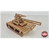 Image 5 : Metal Sculpture Art : Tank (Made From Shell Casings) (Measures : 4"H x 3-3/4"W x 8"D)