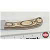 Image 10 : Knife w/Leather Sheath (Consignor Tag - Stainless Skinner Wood Grain Laminate) (Total Length of Knif