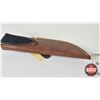 Image 11 : Knife w/Leather Sheath (Consignor Tag - Stainless Skinner Wood Grain Laminate) (Total Length of Knif