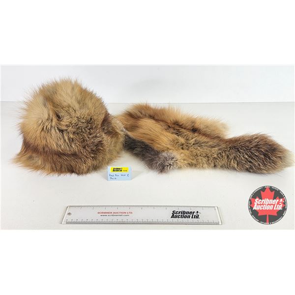 Red Fox Hat & Pelt (Pelt Measures : 21"L)