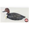 Image 2 : Wooden Duck Decoy : Working Red Head Drake Hollow Body (c. 1920) (Measures : 6"H x 6"W x 14-1/2"D)