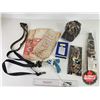 Image 1 : Sportsman Group: - Cabela's Hat - Rifle Slings (3) - Hip Flask - Canvas Shop Bags - etc.