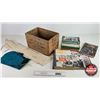 Image 1 : Vintage Wooden CIL Ammo Box : w/ Gun Socks (2): - Survival, Cowboy & Tractor Books (9) (Box Measures
