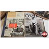 Image 2 : Vintage Wooden CIL Ammo Box : w/ Gun Socks (2): - Survival, Cowboy & Tractor Books (9) (Box Measures