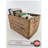 Image 5 : Vintage Wooden CIL Ammo Box : w/ Gun Socks (2): - Survival, Cowboy & Tractor Books (9) (Box Measures
