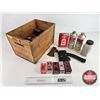 Image 1 : Vintage CIL Wooden Ammo Box : w/ Vintage Gun Power Tins (Empty) & Plastic Ammo Containers (Empty) & 