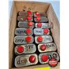 Image 2 : Vintage CIL Wooden Ammo Box w/Vintage Ammo Tins (Empty) (18) (Box Size 9"H x 14"W X 9-1/2"D)