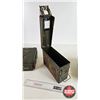 Image 6 : Military Metal Ammo Boxes (3) :  (Largest Measures : 4"H x 14-1/4"W x 9-1/2"D)