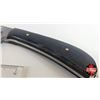 Image 3 : Knife w/Leather Sheath : (Consignor Tag - Damascus Hunting Knife Micarta Handle Leather Sheath) (Tot