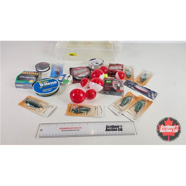 Fishing Tackle : (25 pcs) - Fishing Line - Spoons - Bobbers