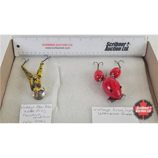 Vintage Fishing Lures: - Paw Paw Watta Frog (c. 1940's) - Frog Lure