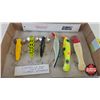 Image 1 : Vintage Fishing Lures (6) :  - Homer Le Blain Swim Wizz (3) - Large Jitterbugs (3)