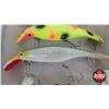 Image 5 : Vintage Fishing Lures (6) :  - Homer Le Blain Swim Wizz (3) - Large Jitterbugs (3)