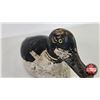 Image 6 : Wooden Duck Decoy : (Consignor Tag - Working Whistler Drake 1940's Bottom M or W) (Measures : 6"H x 