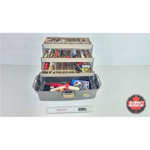 Fishing Tackle Box w/Contents : Plano Guide Series (c/w Complete Set of Tackle and Filleting Knife) 