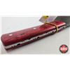 Image 5 : Cleaver w/Leather Sheath (Consignor Tag : Damascus Cleaver Red Laminate handle) (Total Length of Cle