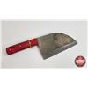 Image 6 : Cleaver w/Leather Sheath (Consignor Tag : Damascus Cleaver Red Laminate handle) (Total Length of Cle