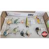 Image 1 : Vintage Fishing Lures : (11) - Heddon - Pfleuger - Brooks - Doll