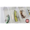 Image 3 : Plano Fishing Tackle Organizers (2) w/Assortment of Flatfish Lures (15) (Large Box Measures 3"H 14"W
