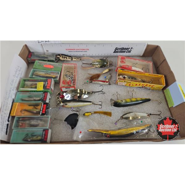 Vintage Fishing Lures : (22) - Rapala - Gibbs - Heddon - Paul Bunyan - etc.