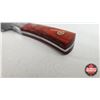 Image 3 : Knife w/Leather Sheath  (Consignor Tag : Damascus Knife Russet Laminate Handle Mosaic Pins Leather S