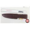 Image 6 : Knife w/Leather Sheath  (Consignor Tag : Damascus Knife Russet Laminate Handle Mosaic Pins Leather S