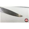 Image 3 : Knife w/Leather Sheath (Consignor Tag : Frosts Sweden Laminated Steel) (Total Length of Knife : 8")