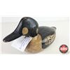Image 2 : Wooden Duck Decoy (Consignor Tag : Working Golden Eye Whistler : 1940's) (Measures : 6-1/2"H x 5"W x