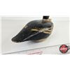 Image 4 : Wooden Duck Decoy (Consignor Tag : Working Golden Eye Whistler : 1940's) (Measures : 6-1/2"H x 5"W x