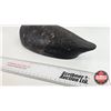 Image 2 : Wooden Duck Decoy (Consignor Tag : Working Black Decoy : Hollow Body : 1940's) (Measures : 7"H x 6"W