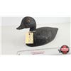 Image 3 : Wooden Duck Decoy (Consignor Tag : Working Black Decoy : Hollow Body : 1940's) (Measures : 7"H x 6"W