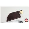 Image 6 : Cleaver w/Leather Sheath (Consignor Tag : Damascus Cleaver:  Blue Laminate : Leather Sheath) (Total 