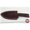 Image 7 : Knife w/Leather Sheath (Consignor Tag : Stainless Skinner : Laminate Camo : Leather Sheath) (Total L