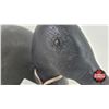 Image 4 : Wooden Duck Decoy  (Consignor Tag : Blue Bill Working Decoy : Tack Eyes : 1920's) (Measures : 6"H x 