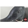Image 5 : Wooden Duck Decoy  (Consignor Tag : Blue Bill Working Decoy : Tack Eyes : 1920's) (Measures : 6"H x 