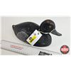 Image 4 : Wooden Duck Decoy (Consignor Tag : Working Blue Bill Drake : Stamped HMP : 1957) (Measures : 5"H x 5