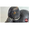 Image 7 : Wooden Duck Decoy (Consignor Tag : Working Blue Bill Drake : Stamped HMP : 1957) (Measures : 5"H x 5
