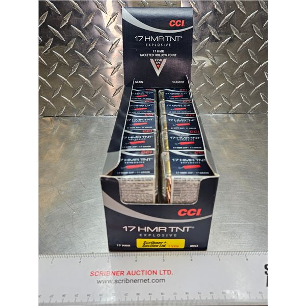 AMMO : CCI : 17HMR TNT Explosive (17gr : JHP)  (10 Boxes of 50 Rnds) (500 Rnds TOTAL)
