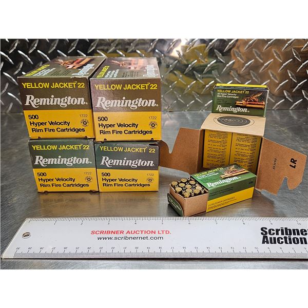 AMMO : Remington : Yellow Jacket Hyper Velocity : 22LR (33gr : HP)  (5 Bricks of 500 Rnds)  (2500 Rn
