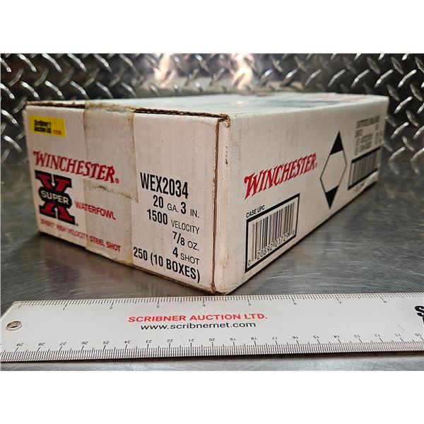 AMMO : Case Lot : WINCHESTER : Super X Waterfowl : 20ga 3" (7/8oz : #4 Shot) (10 Boxes of 25 Rnds) (