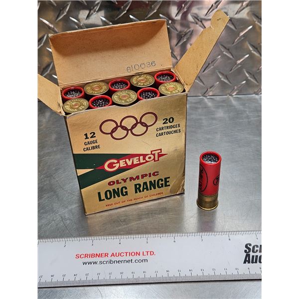 AMMO : Gevelot : Olympic Long Range : 12ga 2-3/4" (1-1/4oz : #7-1/2 Shot) (Vintage) (1 Box of 20Rnds