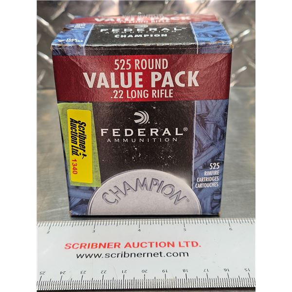AMMO : Federal : Champion : 22LR (36gr)  (1 Box of 525 Rnds TOTAL) (Unopened)