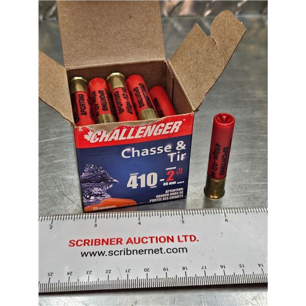 AMMO : Challenger : Game & Sporting : 410ga 2-1/2" (1/2oz : #6 Shot)  (1 Box of 25 Rds TOTAL)