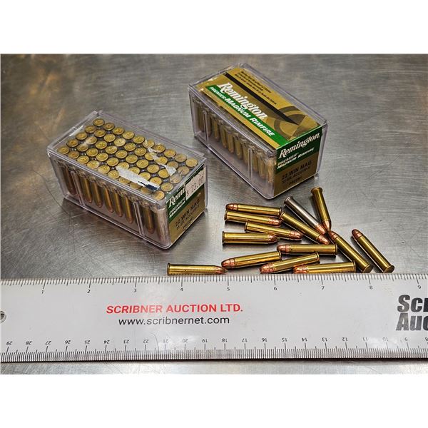 AMMO : 22 Mag : Assortment of Remington & CCI  (2 Boxes of 50 Rnds + 14 Rnds)  (114 Rnds TOTAL)