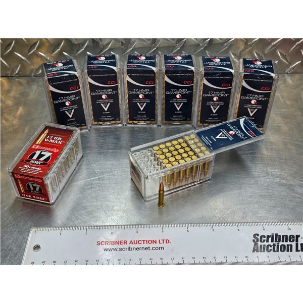AMMO : 17 HMR : CCI Gamepoint (20gr) (7 Boxes) & Hornady V Max (17gr) (1 Box) (386 Rnds TOTAL)
