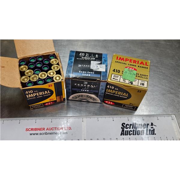 AMMO : Variety of 410ga (70 Rnds TOTAL)  - Vintage Imperial (21 Rnds)  - Vintage Imperial (24 Rnds) 