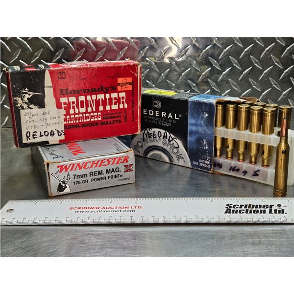 AMMO : Reloads : 7mm Rem Mag  (2 Boxes of 20 Rnds & 1 Box of 16 Rnds)  (56 Rnds TOTAL)