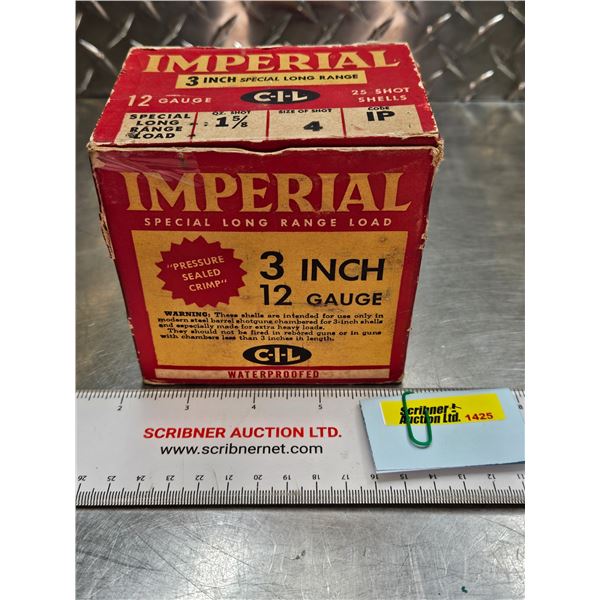 AMMO : CIL Imperial : 12ga 3" (1-5/8oz : #4 Shot) (Vintage)  (1 Box of 25 Rnds TOTAL)