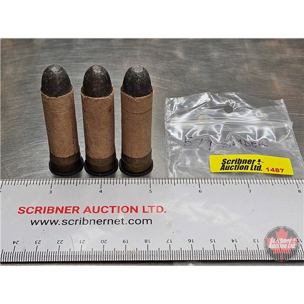 AMMO : 577 Snider Boxer (Vintage)  (3 Rnds TOTAL)